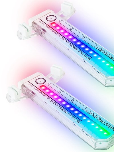 Fresh Fab Finds 2Pcs 32LEDs Patterns Cycling Lights Rainbow Wheel Tire Flash Lamp Bicycle product