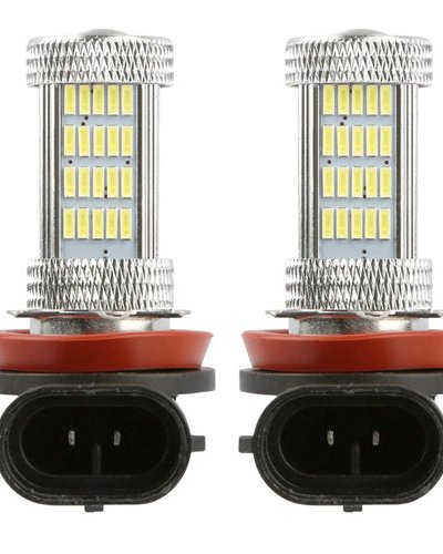 Fresh Fab Finds 2PCS 800lm H8/H9/ H11 LED Fog DRL Light Bulb IP65 Water-Resistant 360° Beam Angle 6000K White - Black product
