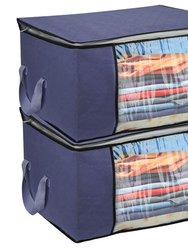 2Pcs Clothes Storage Bag 90L Large Capacity Foldable Closet Organizer