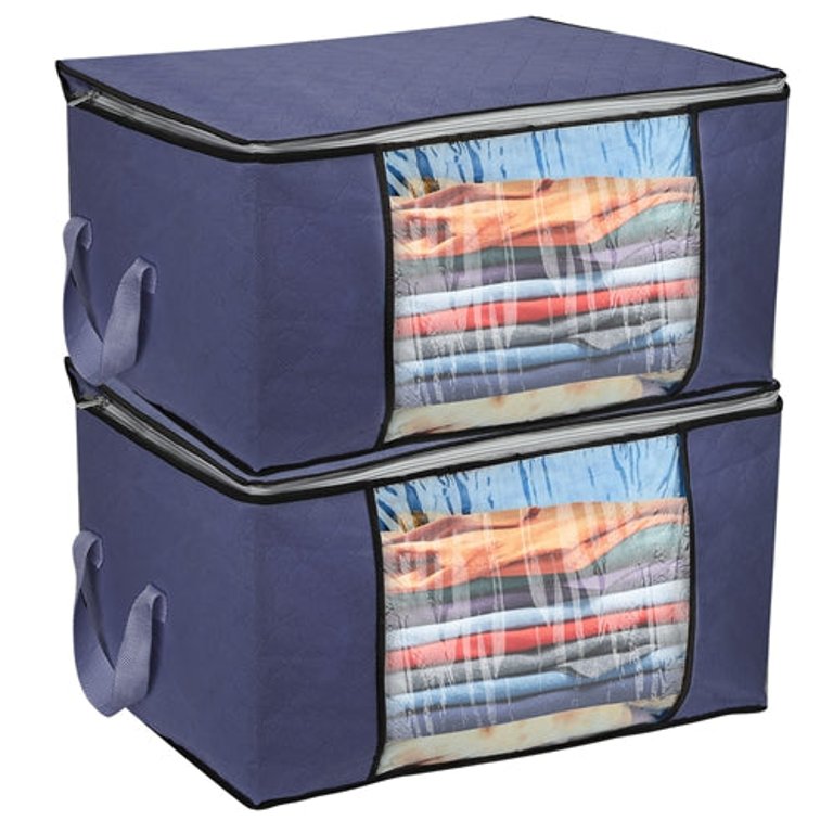 2Pcs Clothes Storage Bag 90L Large Capacity Foldable Closet Organizer