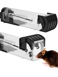 2Pcs Humane Live Mouse Trap Reusable Rat Rodent Trap Catch Release Cage Safe For Family Children Pets Easy Setup