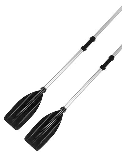 Fresh Fab Finds 2Pcs Kayak Paddles Aluminum Alloy Detachable Canoe Paddle Boat Oars for Kayaking Boating Oar Fishing - Black product