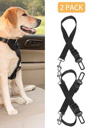2Pcs Pet Dog Seat Belt Leash Adjustable Pet Dog Cat Safety Leads Harness Car Vehicle Nylon Fabric Seatbelt Strap