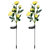 2Pcs Solar Powered Lights Outdoor Rose Flower LED Decorative Lamp Water Resistant Pathway Stake Lights For Garden Patio Yard Walkway - Yellow