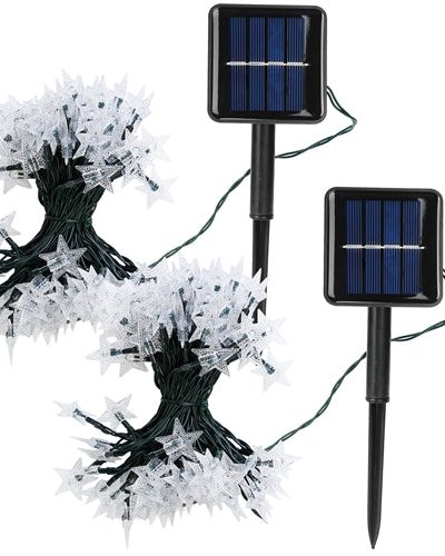 Fresh Fab Finds 2Pcs Solar Powered String Lights 39.3FT 100LED Beads Fairy Star Lights IP65 Waterproof Decorative Garden Party Christmas Tree Stake Lamps product