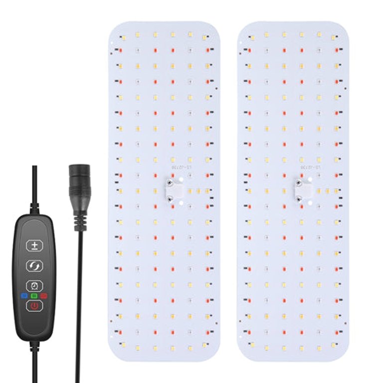2Pcs Ultra-Thin LED Grow Lights For Indoor Plants With 126Pcs LEDs Full Spectrum Under Cabinet Plant Growing Light Panel 3/9/12H Timer 9 Dimmable Leve