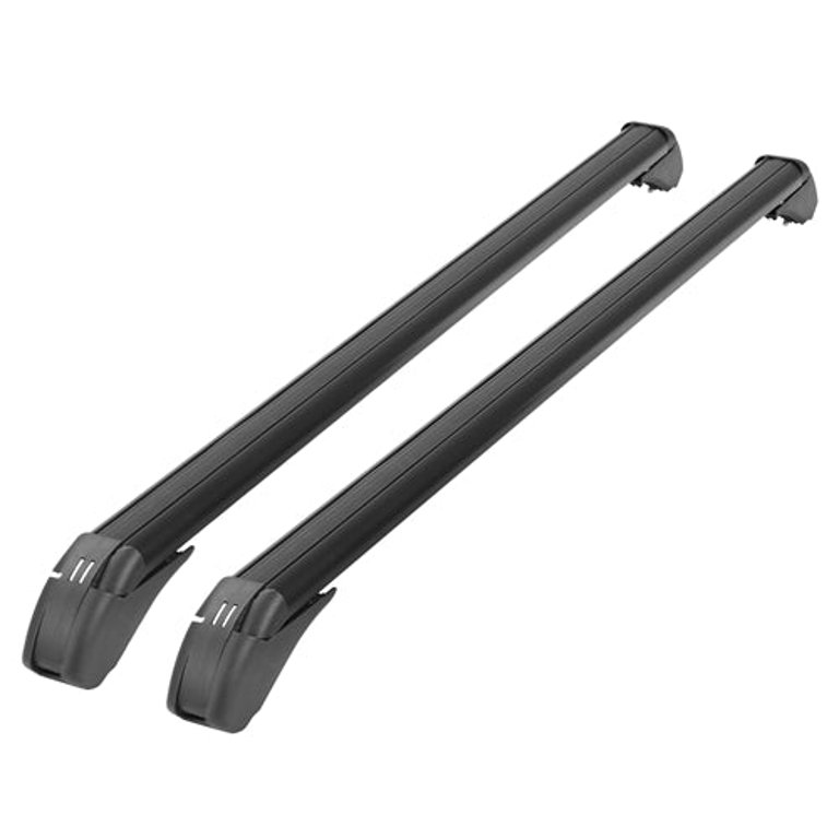 2PCS Universal 110cm/43" Car Roof Rack Cross Bar With Anti-Theft Lock Adjustable Window Frame For Bike Kayak Cargo Luggage - Black