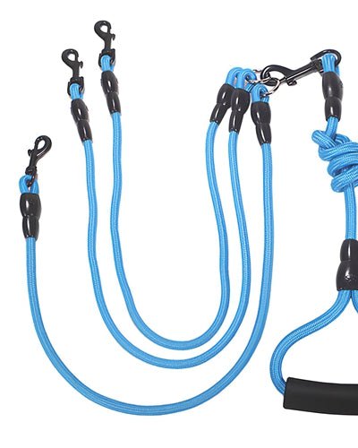 Fresh Fab Finds 3 Dog Leash Traction Rope Walking Training Lead with Padded Handle 4.6ft 360° Swivel No-Tangle - Blue product