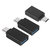 3 Packs USB C Type-C Male to USB A 3.0 OTG Male Port Converter Adapter Data Connector Android - Black