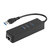 3-Port USB 3.0 Hub + Gigabit Ethernet Adapter - 10/100/1000 Mbps LAN Converter - RJ45 Wired USB Network Adapter - Black