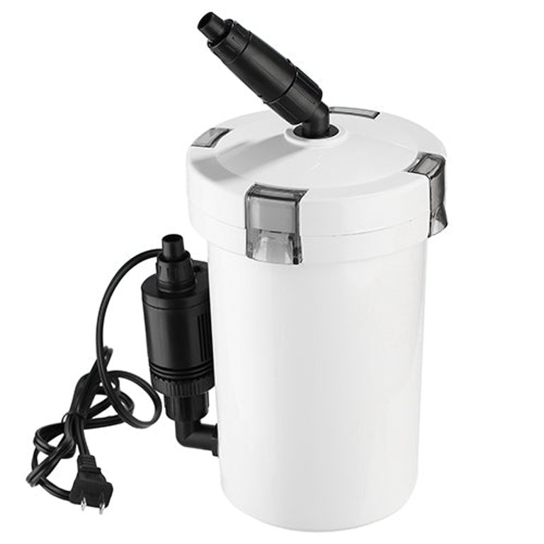 3-Stage External Canister Filter For 28 Gallon Aquarium Fish Tank 105gph 6W Easy Installation Silent - White
