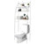3 Tier 25.59 x 9.84 x 66.14in Bathroom Over The Toilet Storage Shelf Free Standing Laundry Room Organizer Space Saver Rack - White