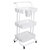 3 Tier Rolling Utility Cart Movable Storage Organizer With Mesh Baskets Lockable Wheels 360 Degree Rotatable Hanging Box Hooks - White