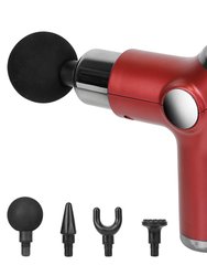 32 Intensity Massage Gun with 4 Heads - Deep Tissue Muscle Relaxation - Red - Red