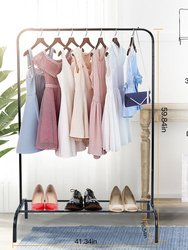 33lbs Loading Garment Racks Freestanding Clothing Racks Clothes Rack Stands Organizer With Bottom Shelf For Dormitory Home - White - White