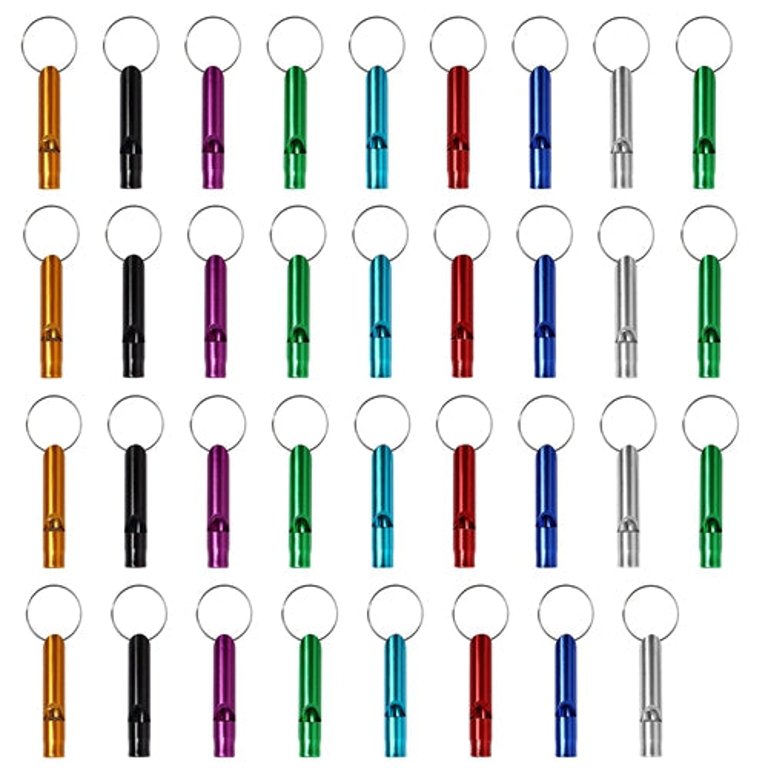 35Pcs Emergency Whistles Extra Loud Aluminum Alloy Whistle With Key Chain Ring for Camping Hiking Hunting Outdoor Sports Emergency Situations - Multi