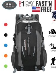 36L Outdoor Backpack Waterproof Daypack Travel Knapsack - Black - Black