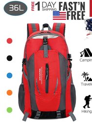36L Outdoor Backpack Waterproof Daypack Travel Knapsack - Red - Red