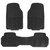 3Pcs Automotive Floor Mats Set Front Rear PVC Rubber Floor Mats Vehicle Car Mats With Trimmable Design Fit Most Cars SUVs Trucks - Black