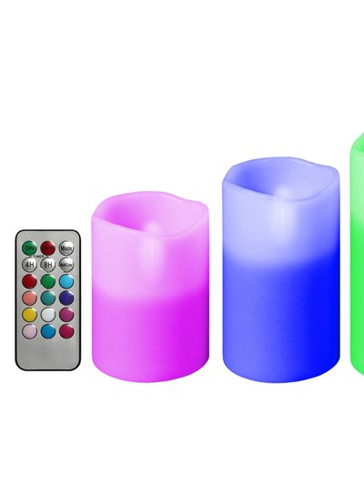 Fresh Fab Finds 3Pcs Flameless Votive Candles - Wireless LED Flickering With Remote Control Timer (Battery Operated) - Multi product