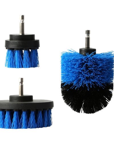 Fresh Fab Finds 3Pcs Set Drill Brush Power Scrubber Cleaning Brush For Car Carpet Wall Tile Tub Cleaner Combo - Blue product