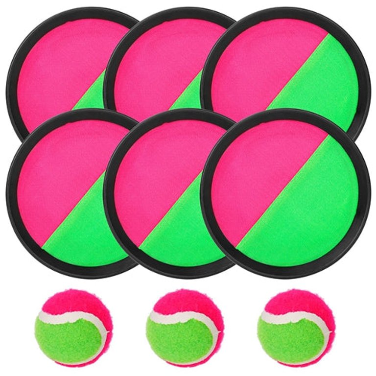 3Sets Toss And Catch Ball Throw Catch Ball Paddle Outdoor Ball Game Catch Game Beach Game - Multi