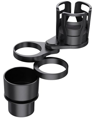 Fresh Fab Finds 4 In 1 Car Cup Holder Expander Adapter Multifunctional Water Cup Mount Stand 360° Rotating Drink Bottle Organizer with Adjustable Base - Black product