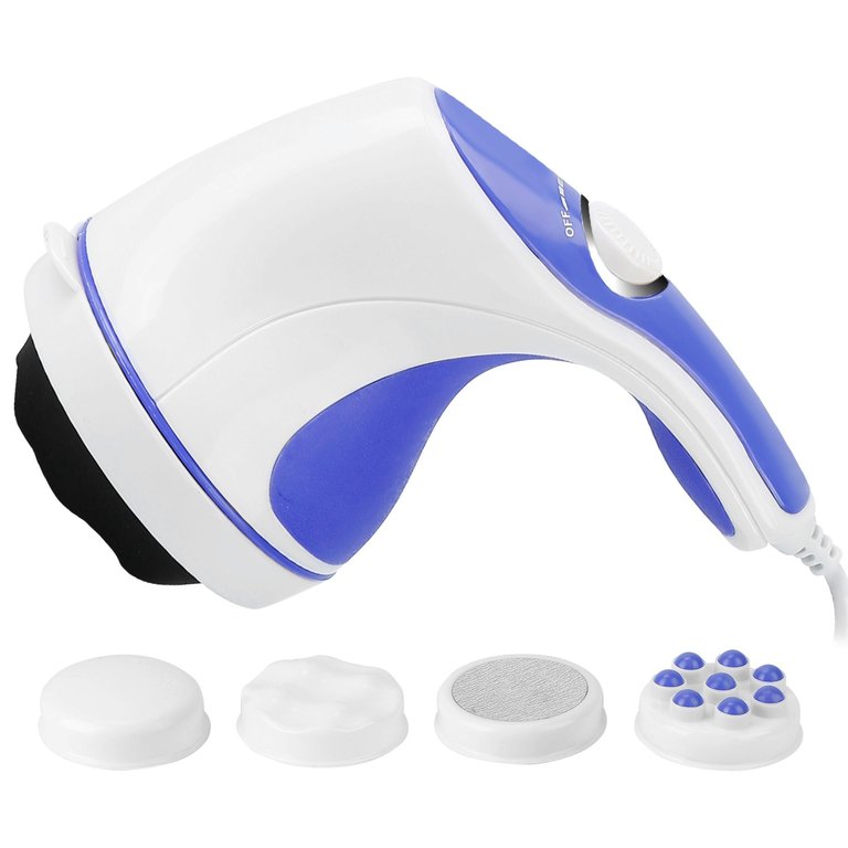 4-In-1 Electric Handheld Body Massager With Interchangeable Heads - White