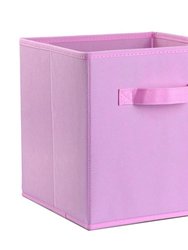 4 Pack Foldable Storage Cube Bins Cloths Closet Space Organizer Basket Shelves Box for Clothes Toys Books Cabinet - Pink