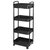 4 Tier Rolling Utility Cart Movable Storage Organizer With Drawer Lockable Wheels 360 Degree Rotatable Hallow Design - Black