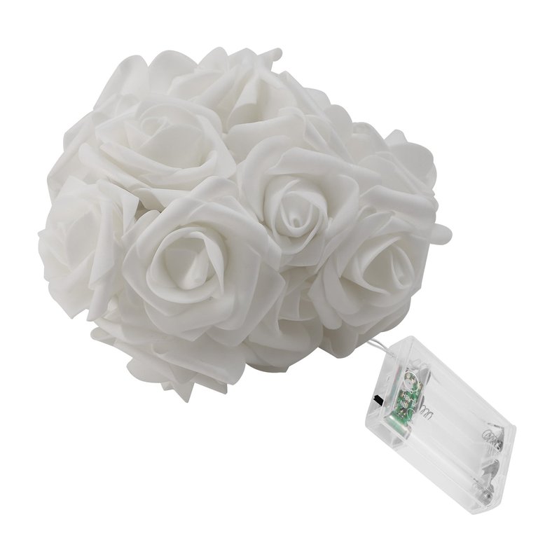 40 LEDs Rose Flower String Lights 10ft/3m Battery Operated Decorative Lights For Anniversary Valentine's Wedding Bedroom - Multi