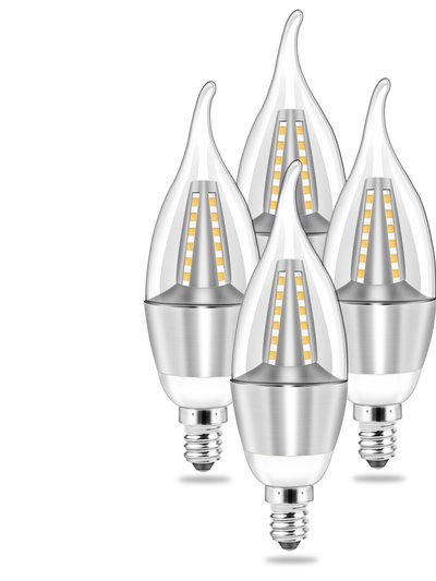 Fresh Fab Finds 4pcs 5W E12 Candelabra Bulbs, 600 LM, 50W Equivalent, 3000K Warm White, Non-Dimmable - White product