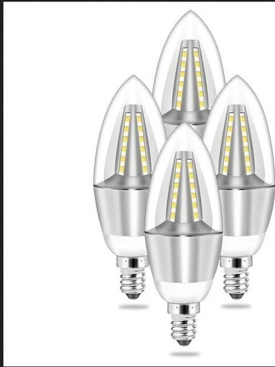 Fresh Fab Finds 4pcs 5W E12 Candelabra Bulbs, 600 LM, 50W Equivalent, 6400K Cold White, Non-Dimmable - White product