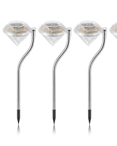 Fresh Fab Finds 4Pcs Solar Garden Light Outdoor Diamond LED Light 7-Color Changing IP65 Waterproof Pathway Stake Decorative Lamp For Garden Patio Yard Walkway product