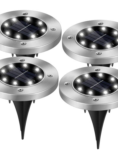 Fresh Fab Finds 4Pcs Solar Powered Ground Light Outdoor IP65 Waterproof Buried In-Ground Lamp Decorative Path Deck Lawn Patio Lamp - Black product