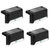 4Pcs Solar Powered LED Step Lights Outdoor Water-Resistant Dusk To Dawn Sensor Fence Lamps For Stairs Yard Railing - Black