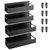 4Pcs Spice Rack Strong Magnetic Seasoning Storage Shelf With 8 Removable Hooks For Refrigerator Microwave Spice Storage Holder - Black