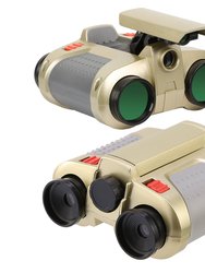 4x 30 Kids Toy Night Vision Binoculars With Pop-Up LED Light Portable Neck Strap For Watching Hiking Travelling - Multi