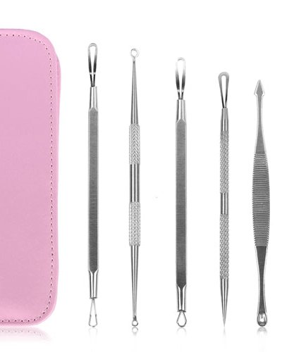 Fresh Fab Finds 5 Pcs Blackhead Remover Kit Pimple Comedone Extractor Tool Set Stainless Steel Facial Acne Blemish product