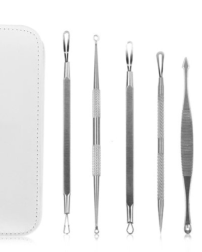 Fresh Fab Finds 5 Pcs Blackhead Remover Kit Pimple Comedone Extractor Tool Set Stainless Steel Facial Acne product