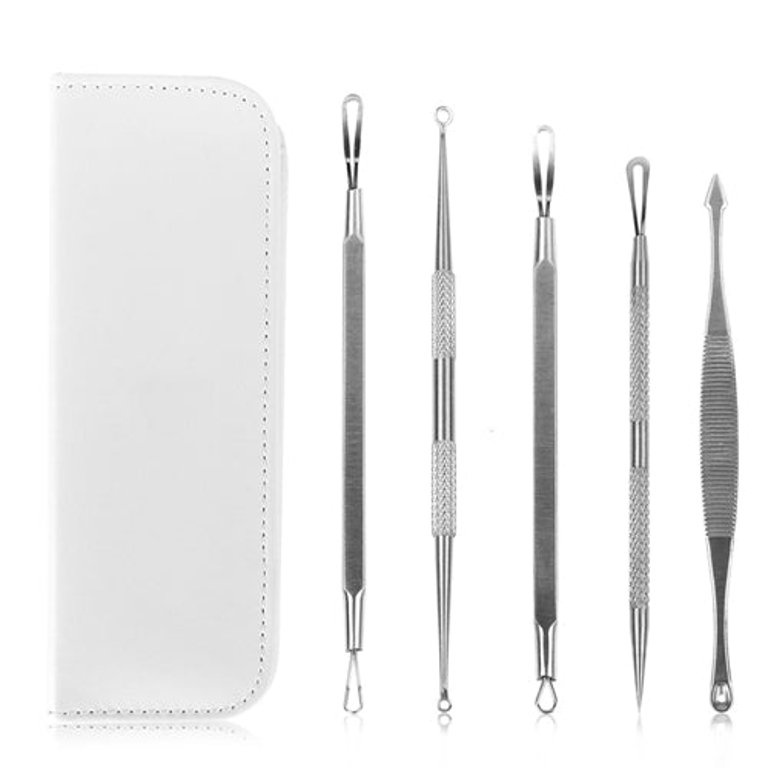5 Pcs Blackhead Remover Kit Pimple Comedone Extractor Tool Set Stainless Steel Facial Acne