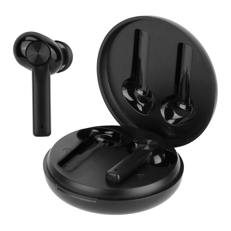 5.0 TWS Wireless Earbuds With CVC6.0 Noise Canceling, LED Screen, Touch Control, In-Ear Earphone Headset, Charging Case, Built-In Mic - Black