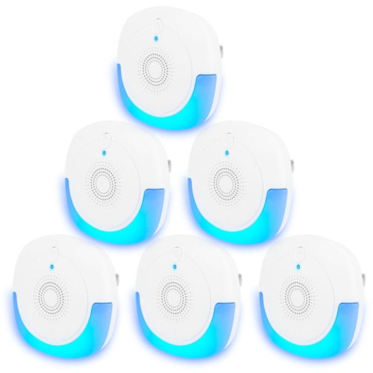 6 Packs Ultrasonic Pest Repellers Plug-In Indoor Pest Control Mouse Repellent Chaser Deterrent for Home Kitchen Office Warehouse Hotel - White