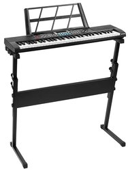 61 Keys Digital Music Electronic Keyboard Electric Musical Piano Instrument Kids Learning Keyboard w/ Stand Microphone For Beginners - Black