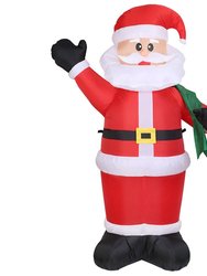 6.4ft Inflatable Christmas Giant Santa Claus Blow Up Light Up Santa Claus With LED Lights Gift Bag