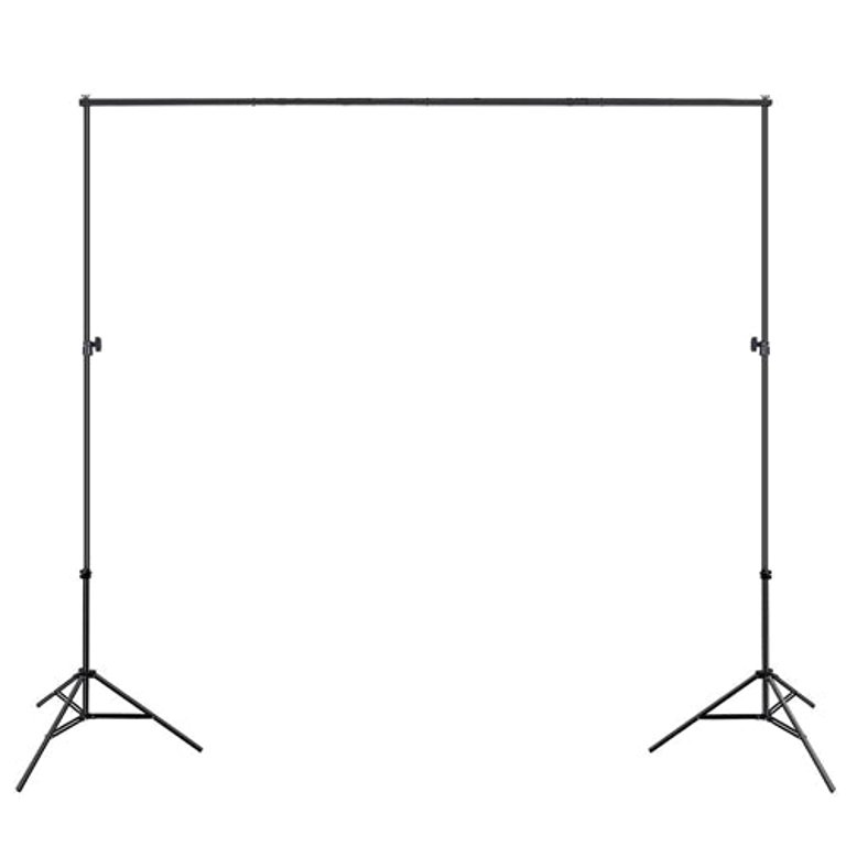 6.5' x 10' Photo Video Studio Backdrop Background Stand Adjustable Heavy Duty Photography Backdrop Support Stand Set With Carrying Bag Clamps - Black