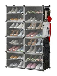 8-Tier 2-Row Shoe Rack Organizer Stackable Free Standing Shoe Storage