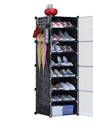 8-Tier Shoe Rack Organizer Stackable Free Standing Shoe Storage Shelf Plastic Shoe Cabinet Tower