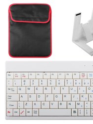 80 Keys Mini USB Wired Keyboard With Carry Bag And Tablet Stand For Android & Windows Tablet - White