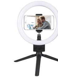 9" Dimmable LED Ring Light With Tripod - Perfect For Selfies, Studio, Makeup - Includes Phone Holder - Black
